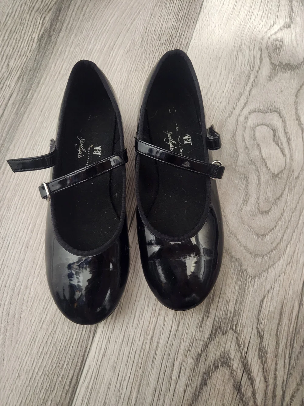 Girls Patent Mary Jane Tap Shoes in Black